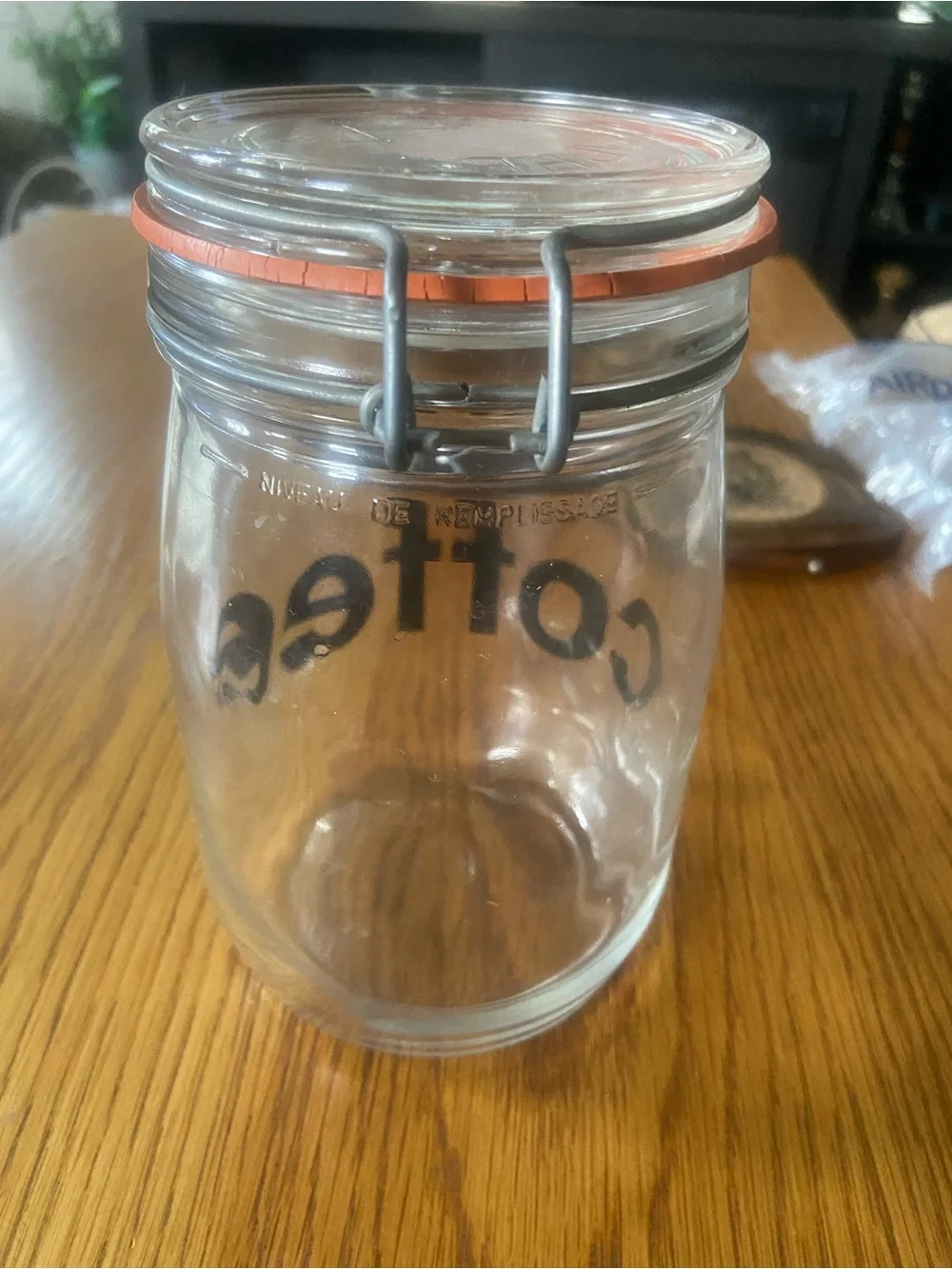 Vintage Glass Coffee Storage Jar with Clamp Lid